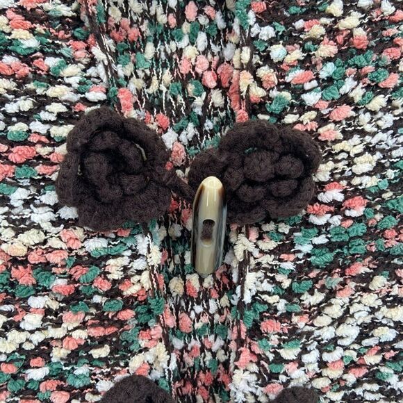 Sofia Camica Crocheted Sweater Vest Toggle & Flower Closure Multicolor S/M - Picture 6 of 12